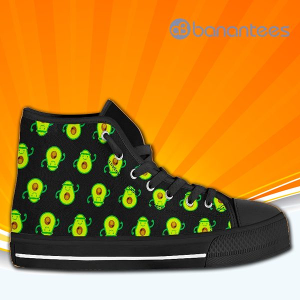 Cute Cartoon Avocado High Top Canvas Shoes Sneakers For Men And Women Product Photo