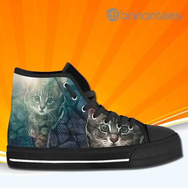 Cute Cat High Top Canvas Shoes Sneakers Custom Shoes Product Photo