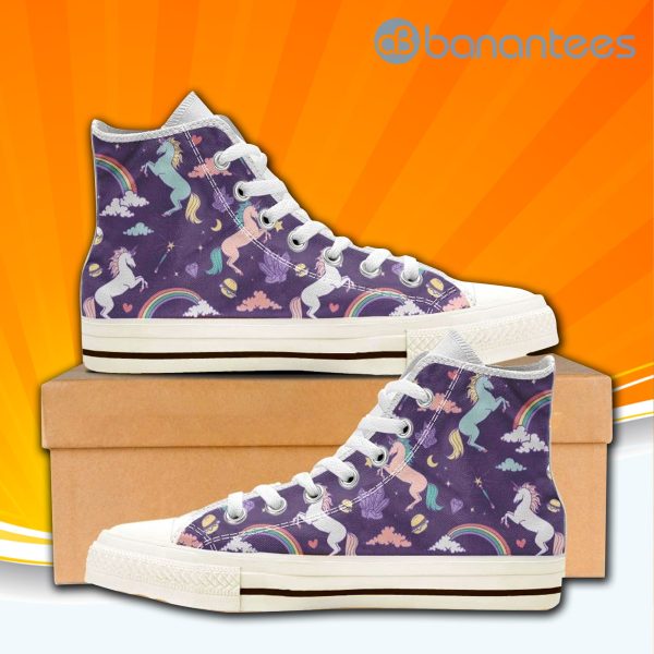Cute Unicorn High Top Canvas Shoes Sneakers For Men And Women Product Photo