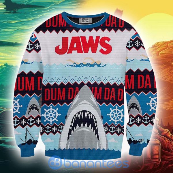 Da Dum Jaws Ugly Christmas All Over Printed 3D Sweater Product Photo