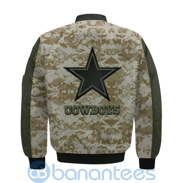 Dallas Cowboys American Football Team Logo Camouflage Custom Name Bomber Jacket Product Photo