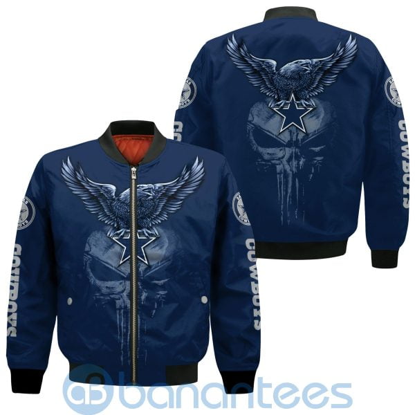 Dallas Cowboys Logo Eagle Skull Bomber Jacket Product Photo