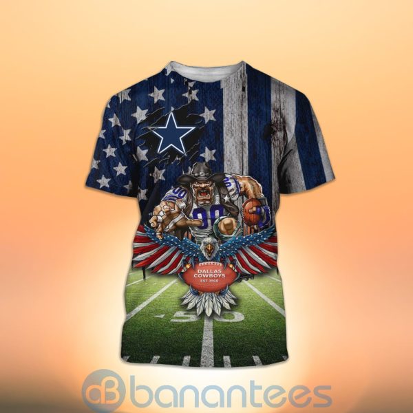 Dallas Cowboys Mascot Eagle Custom Name 3D All Over Printed Shirt Product Photo