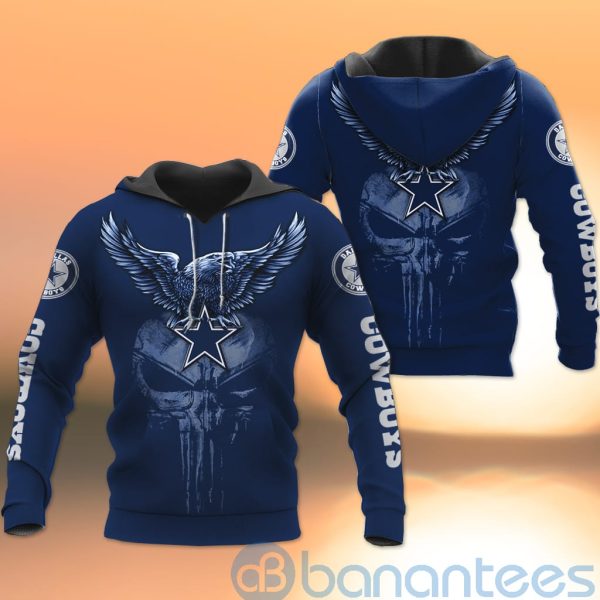 Dallas Cowboys NFL Logo Eagle Skull 3D All Over Printed Shirt Product Photo