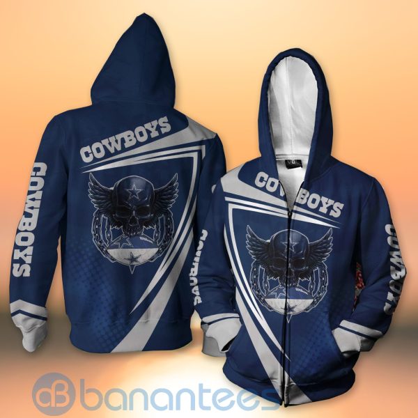 Dallas Cowboys NFL Skull American Football Sporty Design 3D All Over Printed Shirt Product Photo