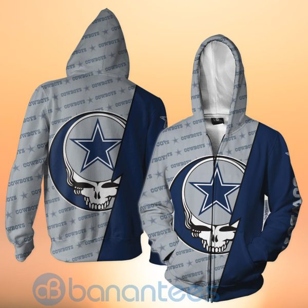 Dallas Cowboys NFL Team Logo Grateful Dead Design 3D All Over Printed Shirt Product Photo