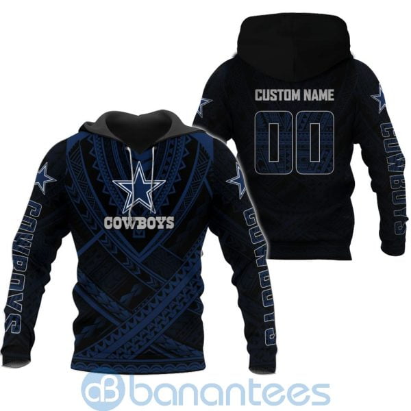 Dallas Cowboys NFL Team Logo Polynesian Pattern Custom Name Number 3D All Over Printed Shirt Product Photo