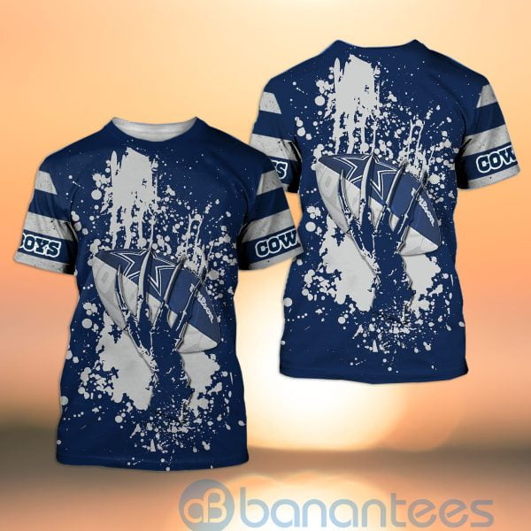 Dallas Cowboys Skull Hand NFL Football Team Logo Ball 3D All Over Printed Shirt Product Photo