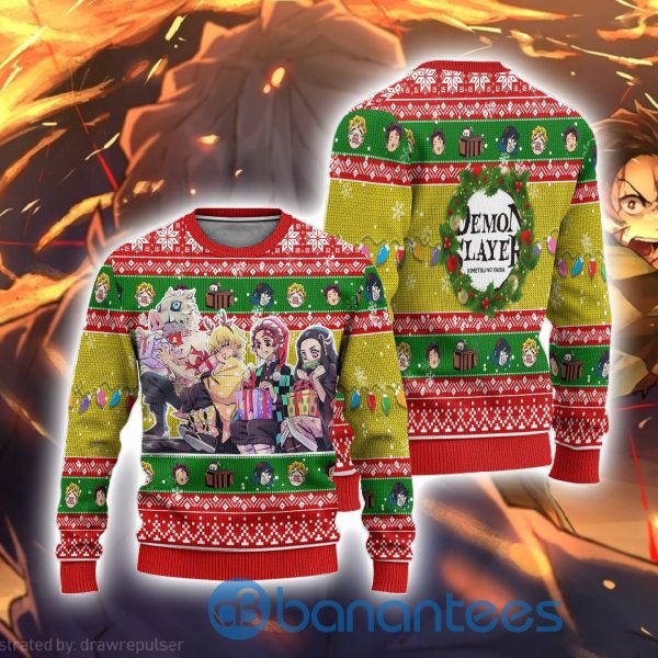 Demon Slayer Anime Anime Ugly Christmas Sweater Characters Product Photo