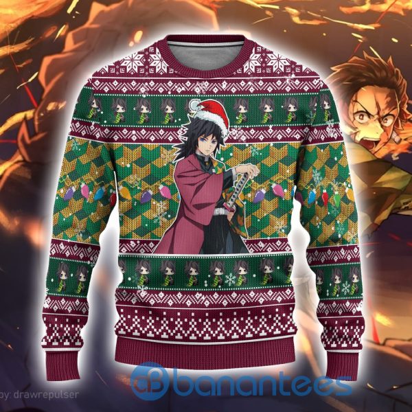 Demon Slayer Anime Giyuu Tomioka Anime Ugly Christmas Sweater Product Photo