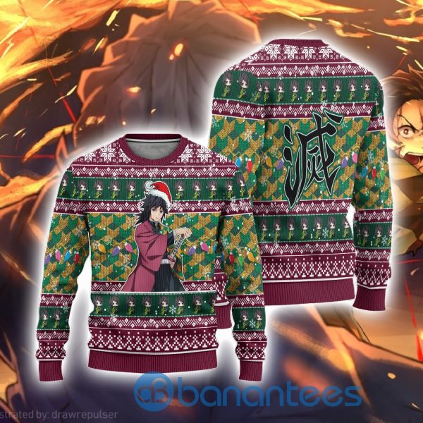 Demon Slayer Anime Giyuu Tomioka Anime Ugly Christmas Sweater Product Photo