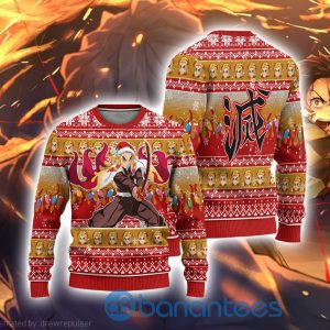 Demon Slayer Anime Kyojuro Rengoku Anime Ugly Christmas Sweater Product Photo