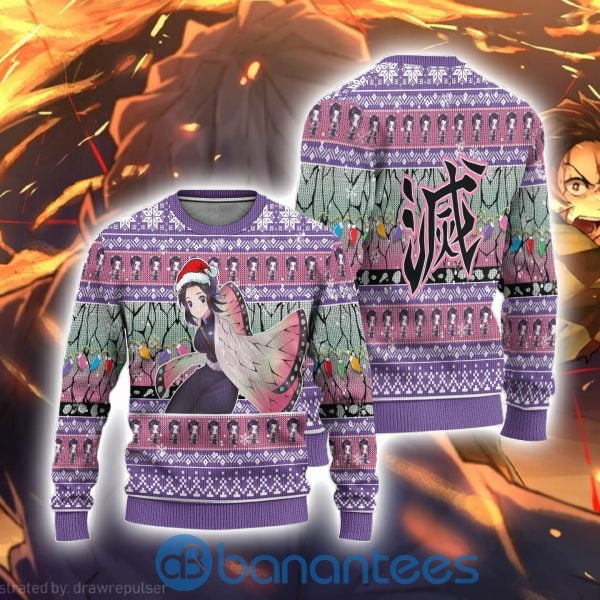 Demon Slayer Shinobu Kochou Anime Ugly Christmas Sweater3S Shirt Product Photo