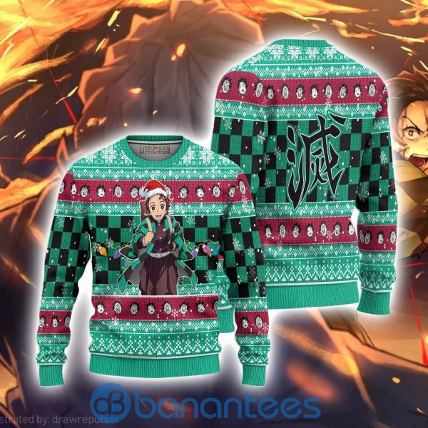 Demon Slayer Tanjiro Kamado Anime Ugly Christmas Sweater All Over Printed Shirt Product Photo