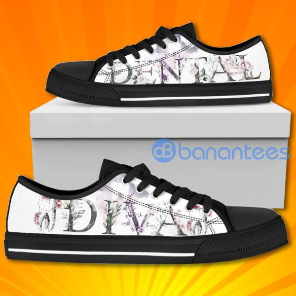 Dental Diva Flower Lovely Design Graphic Low Top Canvas Shoes Product Photo