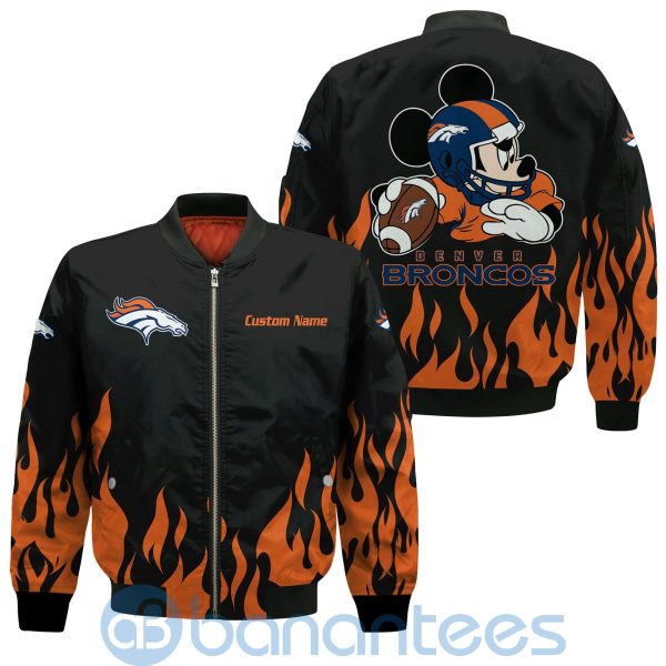 Denver Broncos Football Team Logo Disney Mickey Custom Name Bomber Jacket Product Photo