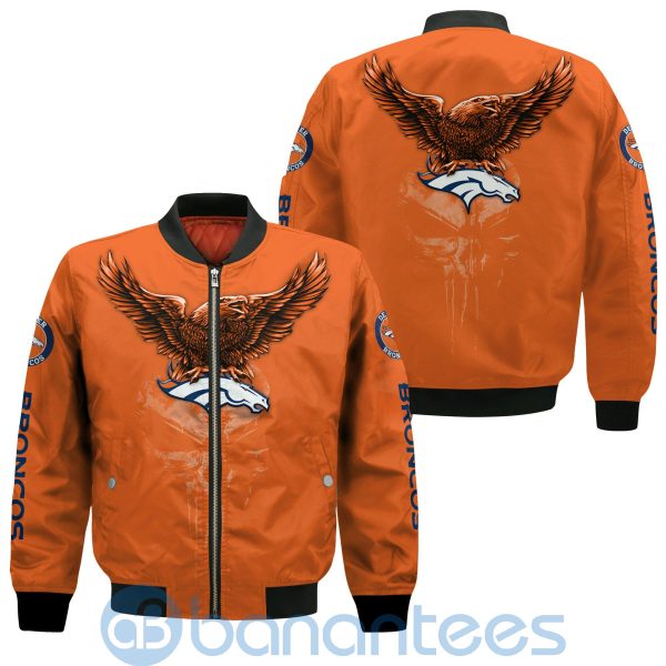 Denver Broncos Logo Eagle Skull Bomber Jacket Product Photo
