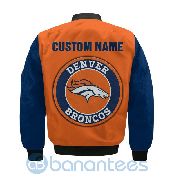 Denver Broncos Make Me Happy American Football Team Logo Custom Name Bomber Jacket Product Photo