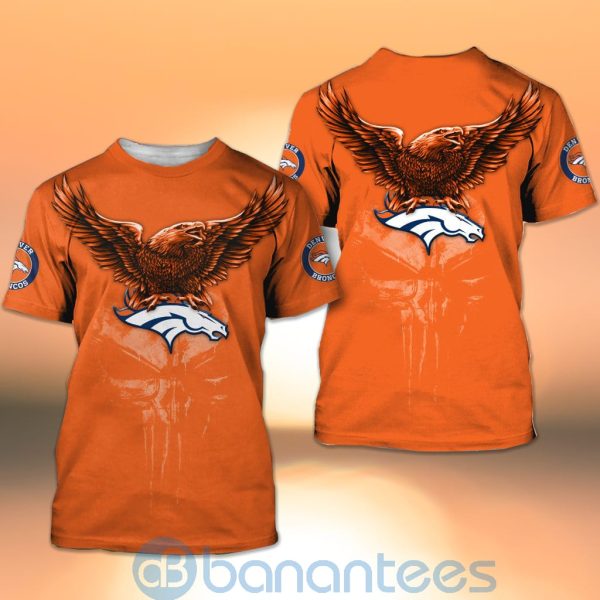 Denver Broncos NFL Logo Eagle Skull 3D All Over Printed Shirt Product Photo