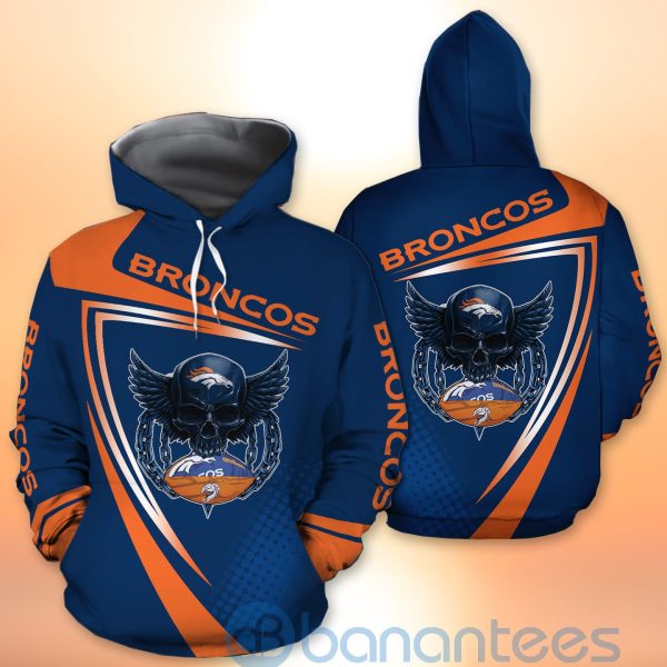 Denver Broncos NFL Skull American Football Sporty Design 3D All Over Printed Shirt Product Photo