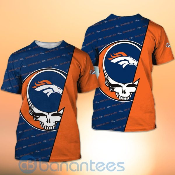 Denver Broncos NFL Team Logo Grateful Dead Design 3D All Over Printed Shirt Product Photo