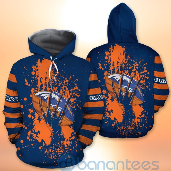 Denver Broncos Skull Hand NFL Football Team Logo Ball 3D All Over Printed Shirt Product Photo