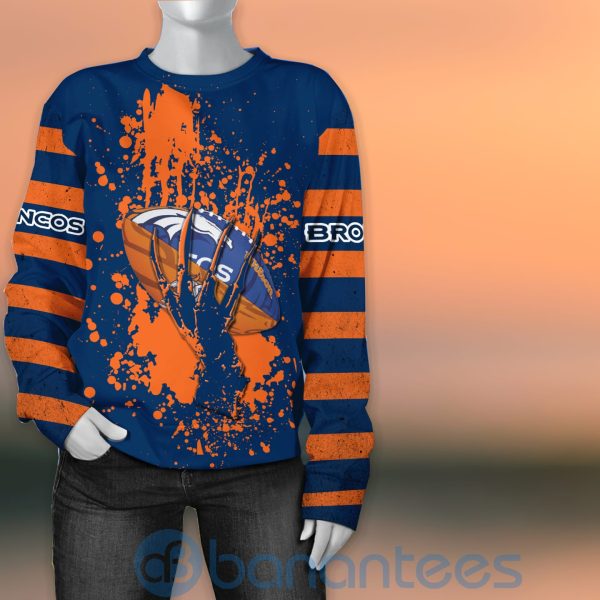 Denver Broncos Skull Hand NFL Football Team Logo Ball 3D All Over Printed Shirt Product Photo