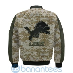 Detroit Lions American Football Team Logo Camouflage Custom Name Bomber Jacket Product Photo