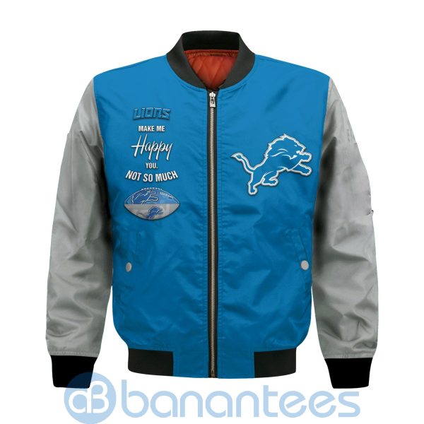 Detroit Lions American Football Team Logo Custom Name Bomber Jacket Product Photo
