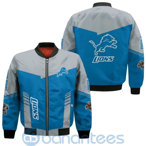 Detroit Lions American Football Team Logo Custom Name For Fans Bomber Jacket Product Photo