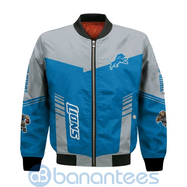 Detroit Lions American Football Team Logo Custom Name For Fans Bomber Jacket Product Photo