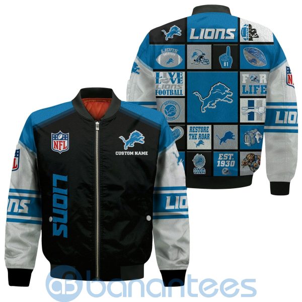 Detroit Lions Custom Name Bomber Jacket Product Photo
