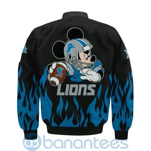 Detroit Lions Football Team Logo Disney Mickey Custom Name Bomber Jacket Product Photo