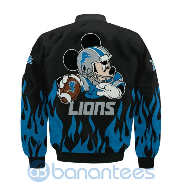 Detroit Lions Football Team Logo Disney Mickey Custom Name Bomber Jacket Product Photo