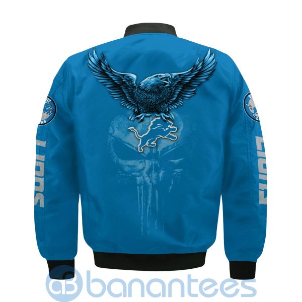 Detroit Lions Logo Eagle Skull Bomber Jacket Product Photo