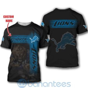 Detroit Lions Mascot Custom Name 3D All Over Printed Shirt Product Photo