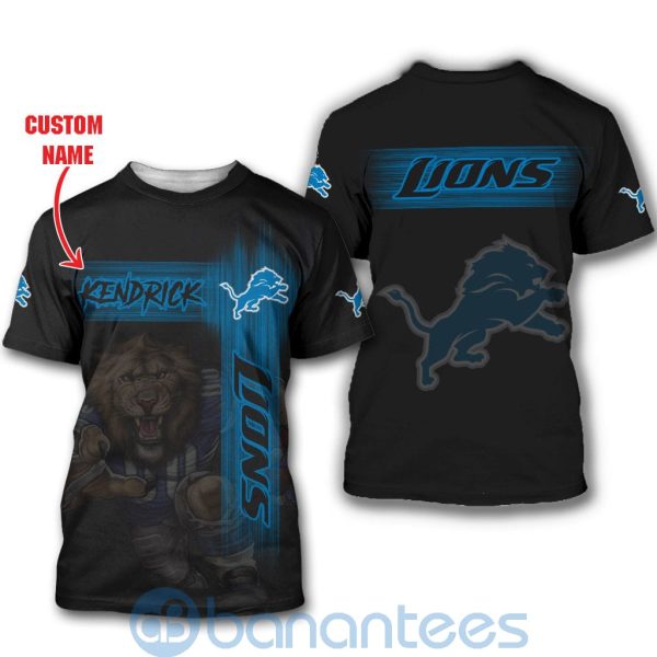 Detroit Lions Mascot Custom Name 3D All Over Printed Shirt Product Photo