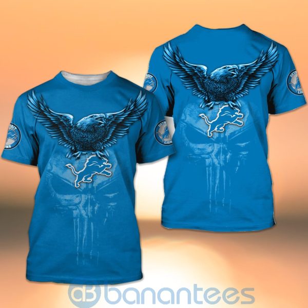 Detroit Lions NFL Logo Eagle Skull 3D All Over Printed Shirt Product Photo