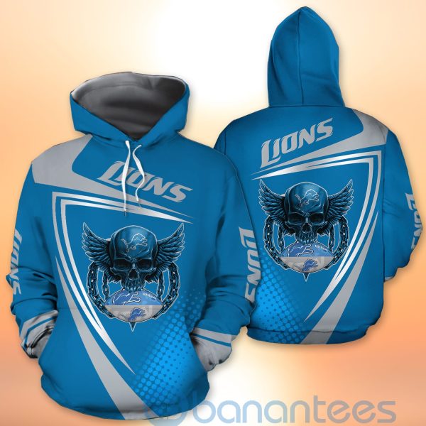 Detroit Lions NFL Skull American Football Sporty Design 3D All Over Printed Shirt Product Photo