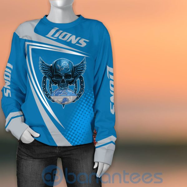 Detroit Lions NFL Skull American Football Sporty Design 3D All Over Printed Shirt Product Photo