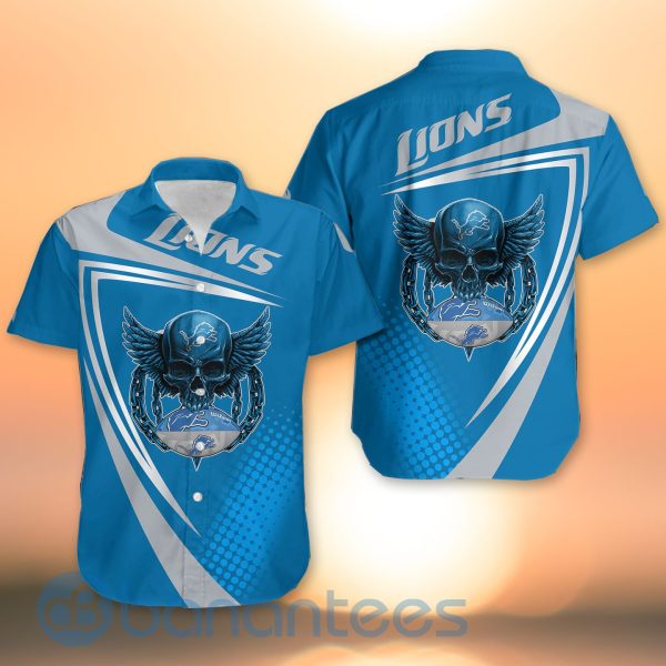 Detroit Lions NFL Skull American Football Sporty Design 3D All Over Printed Shirt Product Photo