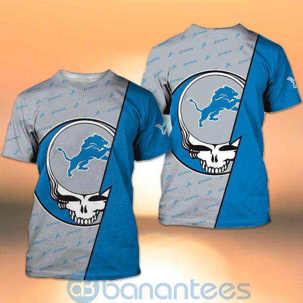 Detroit Lions NFL Team Logo Grateful Dead Design 3D All Over Printed Shirt Product Photo