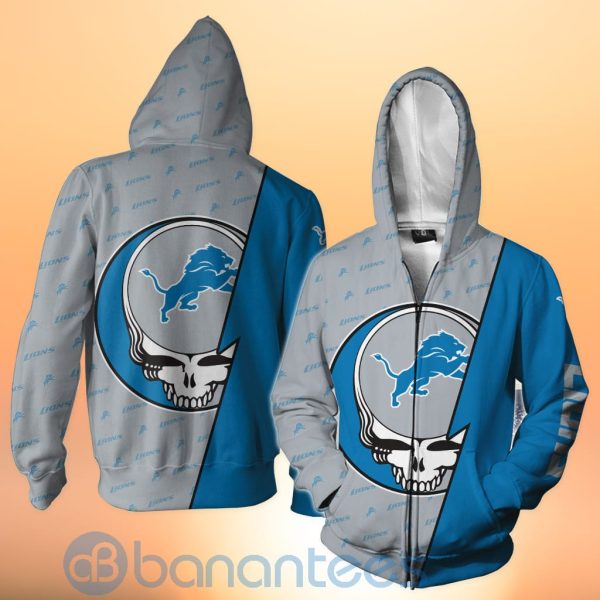 Detroit Lions NFL Team Logo Grateful Dead Design 3D All Over Printed Shirt Product Photo
