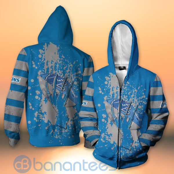 Detroit Lions Skull Hand NFL Football Team Logo Ball 3D All Over Printed Shirt Product Photo