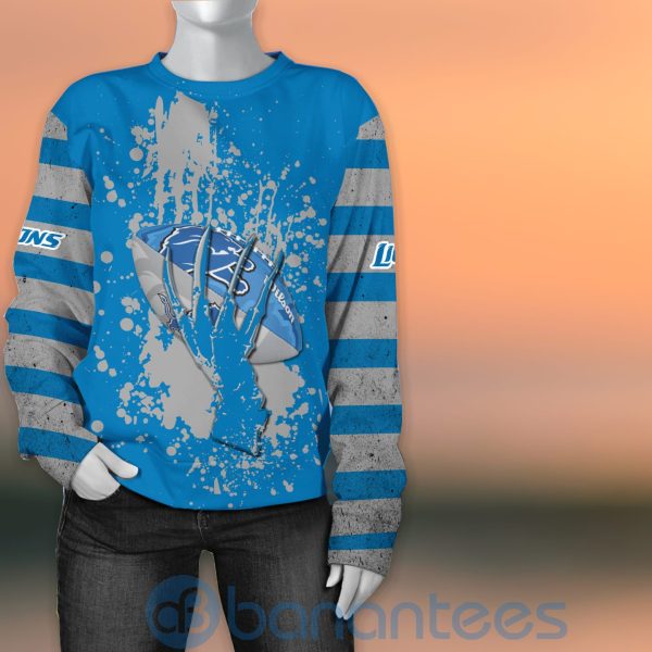 Detroit Lions Skull Hand NFL Football Team Logo Ball 3D All Over Printed Shirt Product Photo