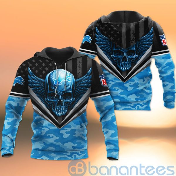 Detroit Lions Skull Wings 3D All Over Printed Shirt Product Photo