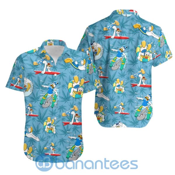 Donald Duck Surfing And Having Fun On The Beach Funny Hawaiian Shirt Product Photo
