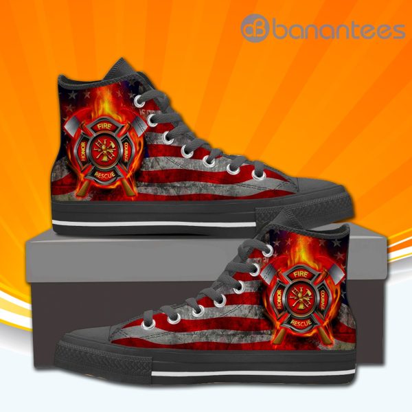 Fire Fighter Rescue High Top Canvas Shoes Sneakers For Men And Women Product Photo