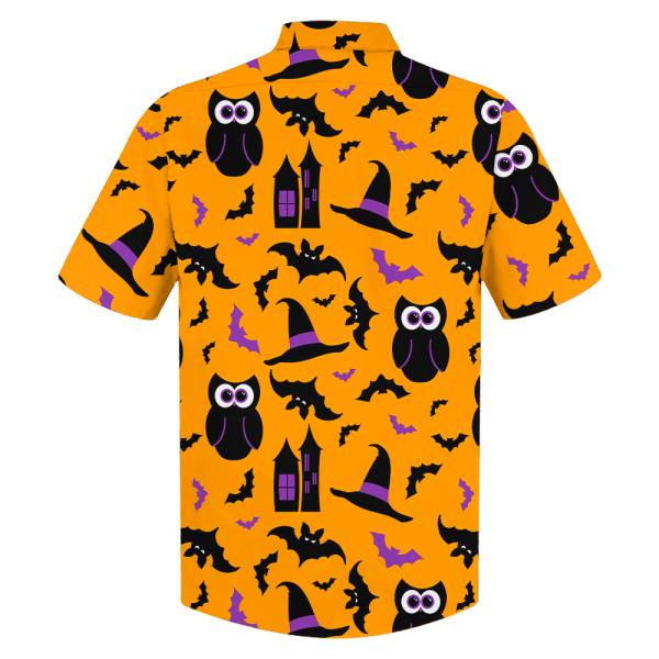 Owl Halloween Pattern Funny Halloween Hawaiian Shirt Product Photo