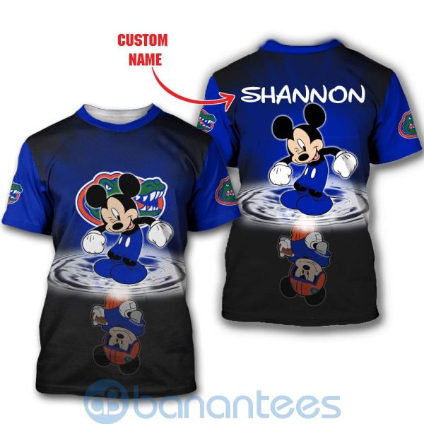 Florida Gators Disney Mickey Mouse In Water Custom Name 3D All Over Printed Shirt Product Photo